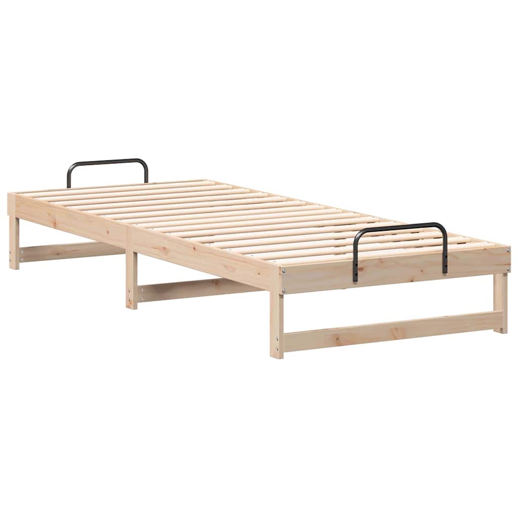 vidaXL Struttura Letto con Manici Marrone Legno di pino massello
