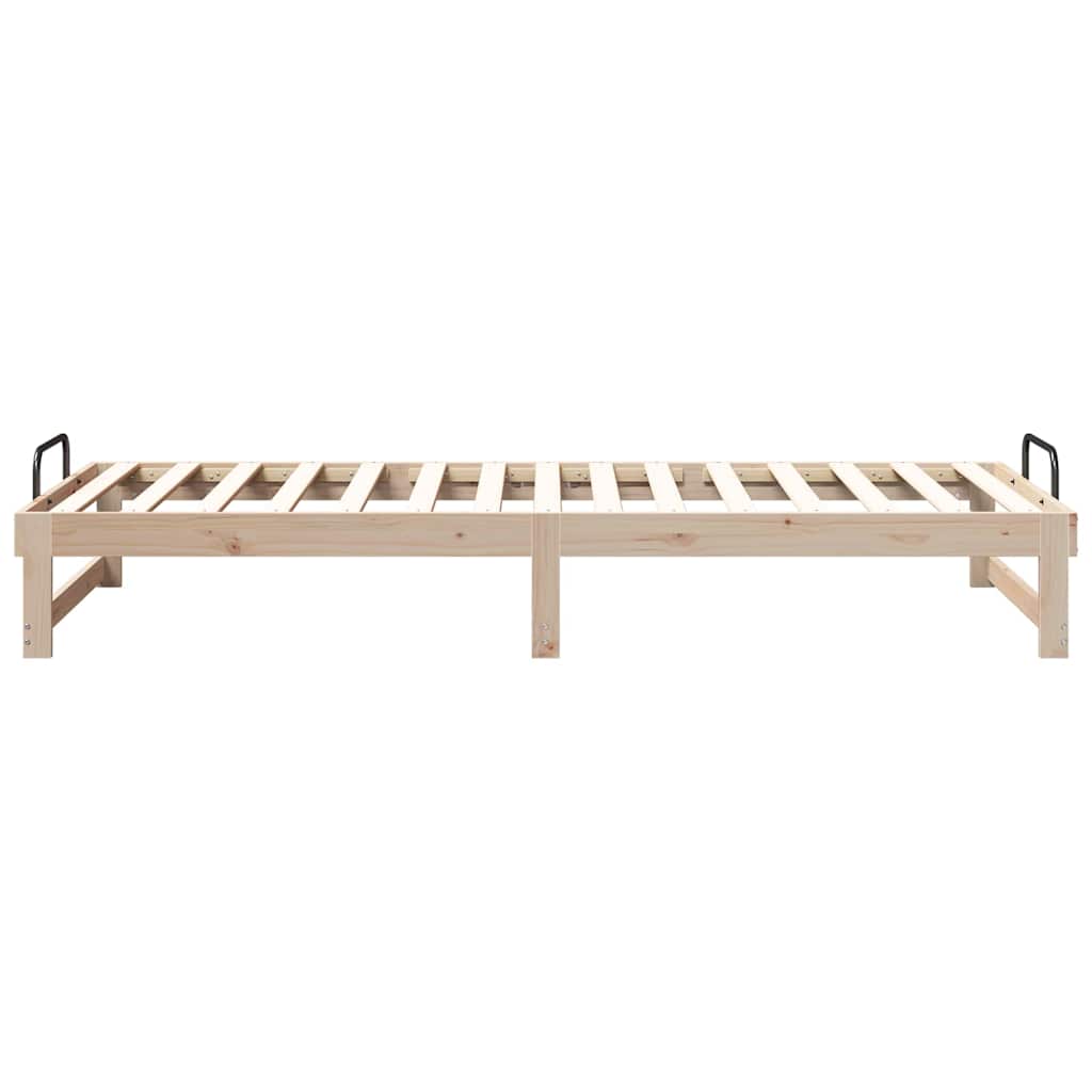 vidaXL Struttura Letto con Manici Marrone Legno di pino massello