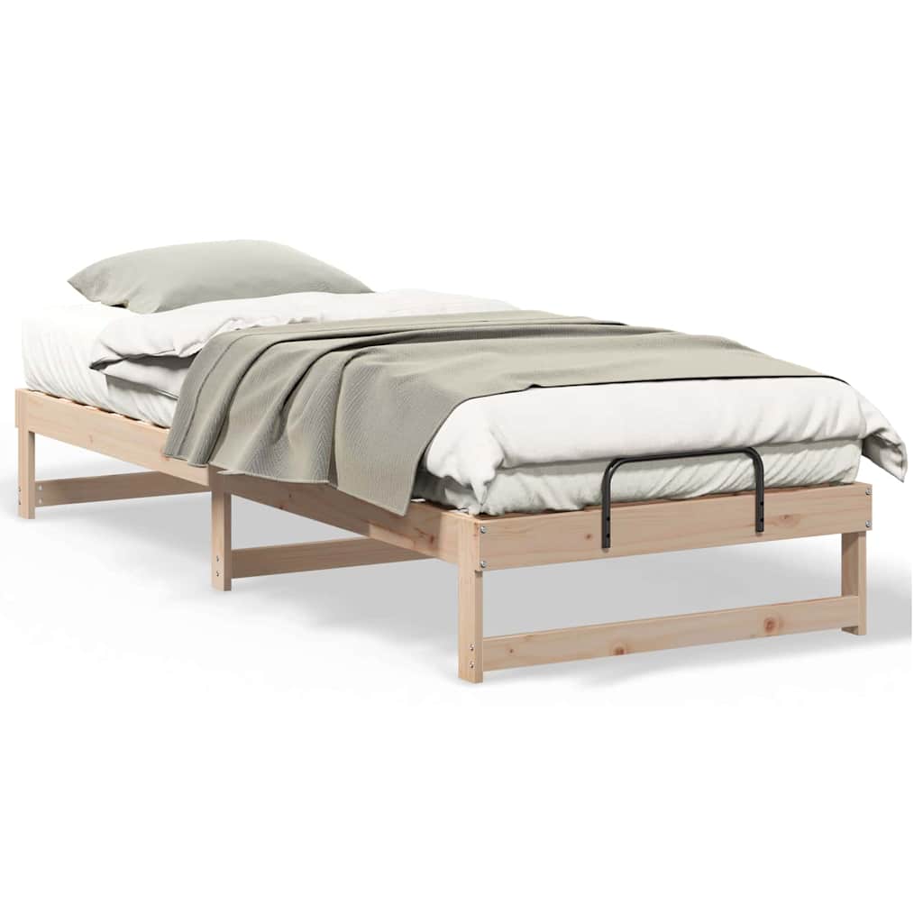 vidaXL Struttura Letto con Manici Marrone Legno di pino massello