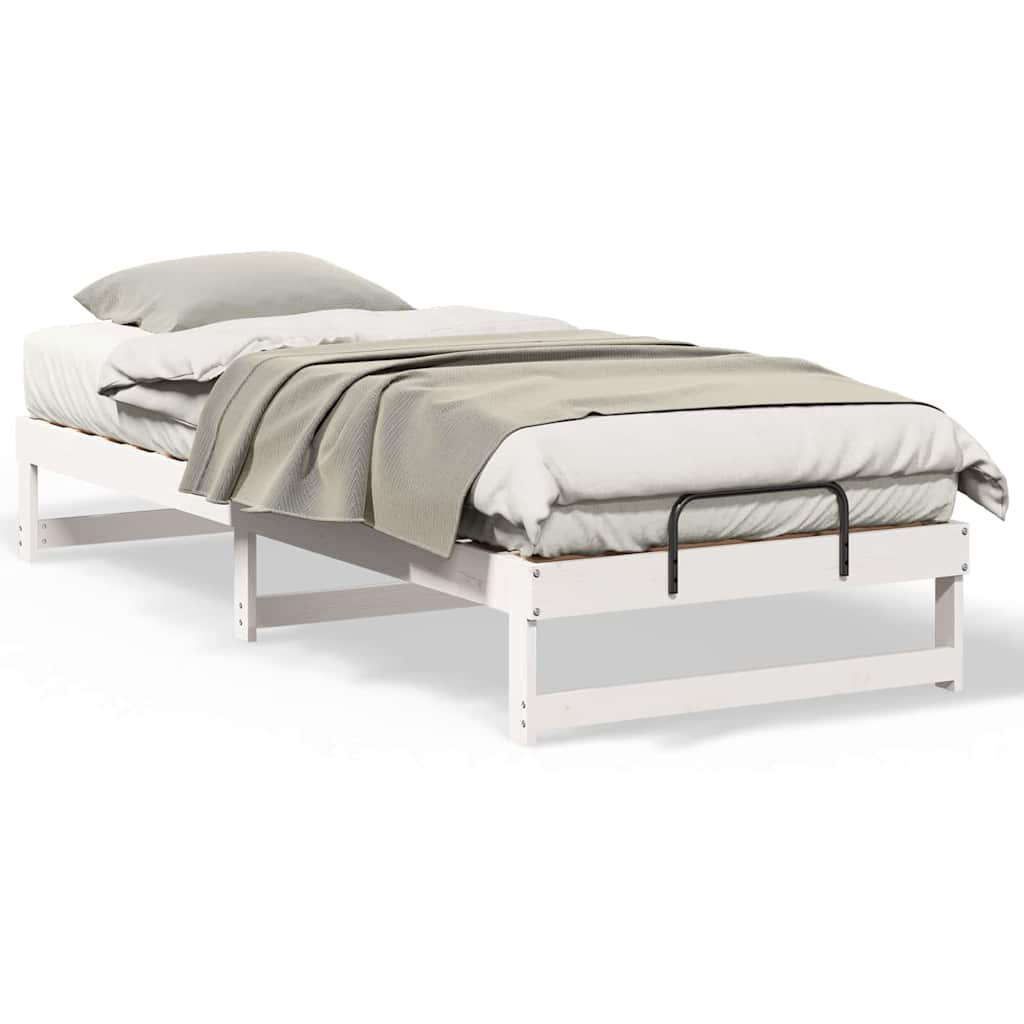 vidaXL Struttura Letto con Manici Bianco Legno di pino massello