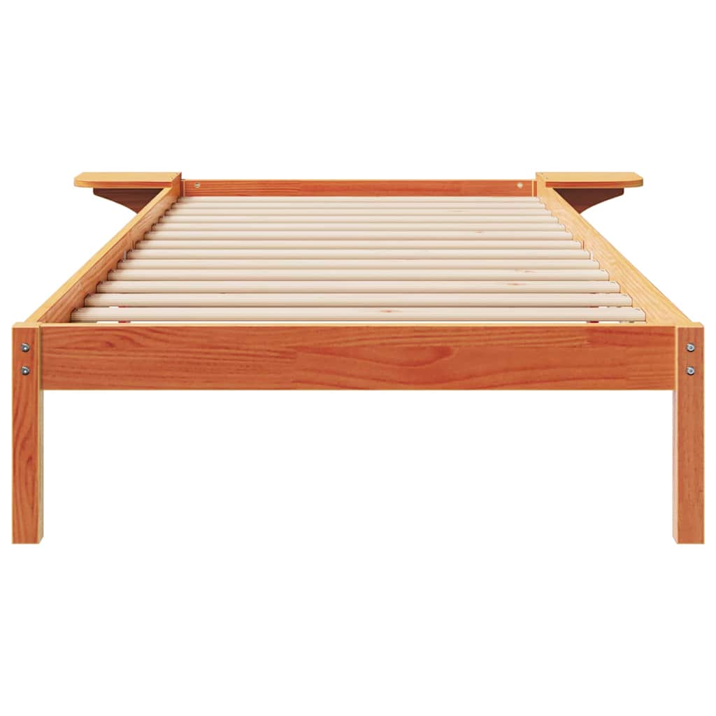 Letto con Tavolini Laterali Marrone cerato 90 x 210 cm 873222