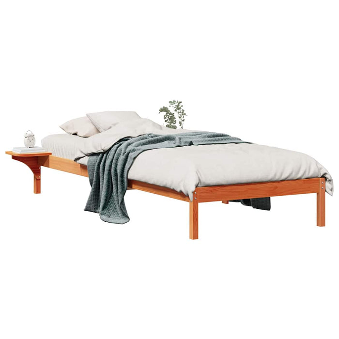 Letto con Tavolini Laterali Marrone cerato 90 x 210 cm 873222