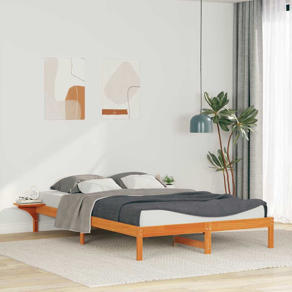 Letto con Tavolini Laterali Marrone cerato 140 x 210 cm 873228
