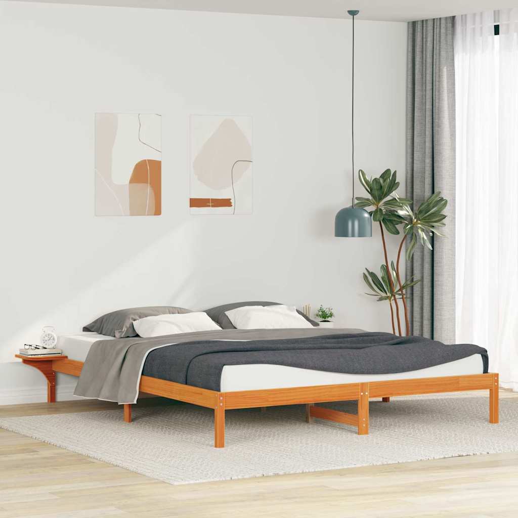 Letto con Tavolini Laterali Marrone cerato 180 x 210 cm 873234