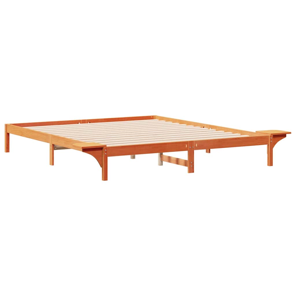 Letto con Tavolini Laterali Marrone cerato 180 x 210 cm 873234