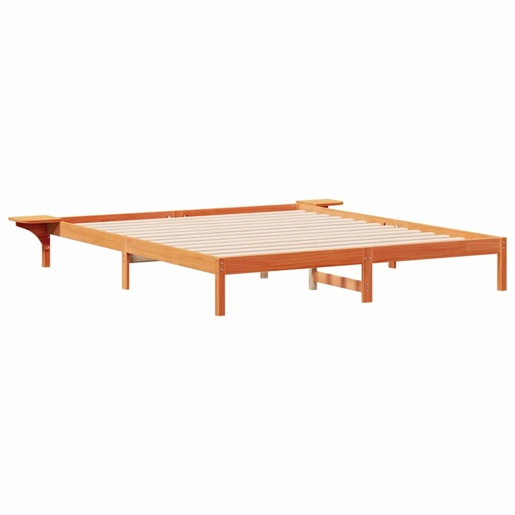 Letto con Tavolini Laterali Marrone cerato 200 x 210 cm 873237