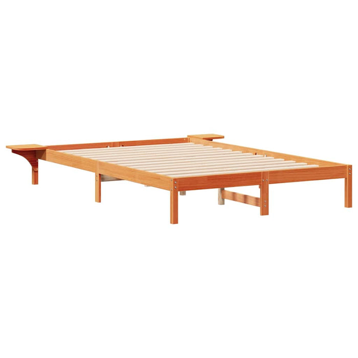 Letto con Tavolini Laterali Marrone cerato 140 x 220 cm 873249