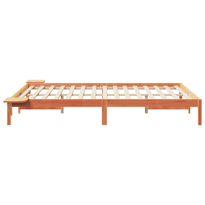 Letto con Tavolini Laterali Marrone cerato 160 x 220 cm 873252