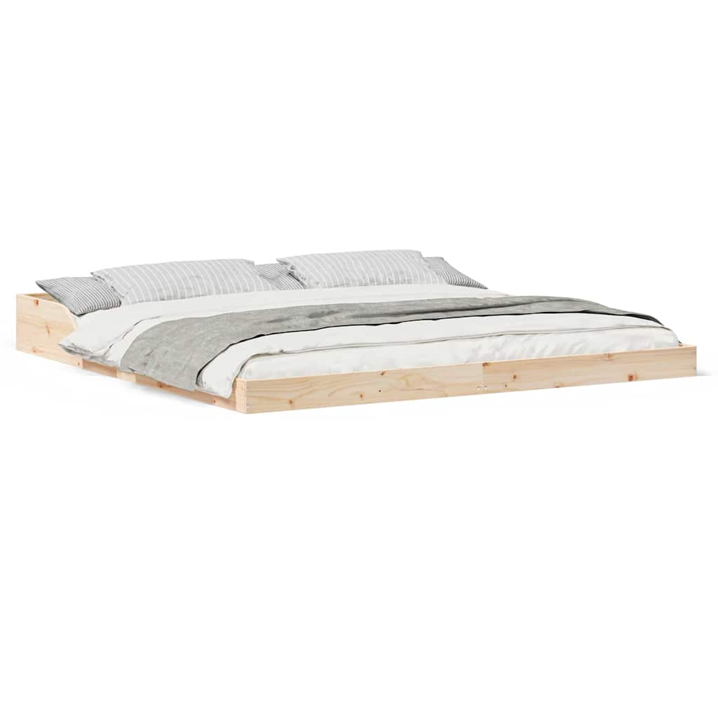 vidaXL Struttura del letto Marrone 200 x 200 cm Legno di pino massello