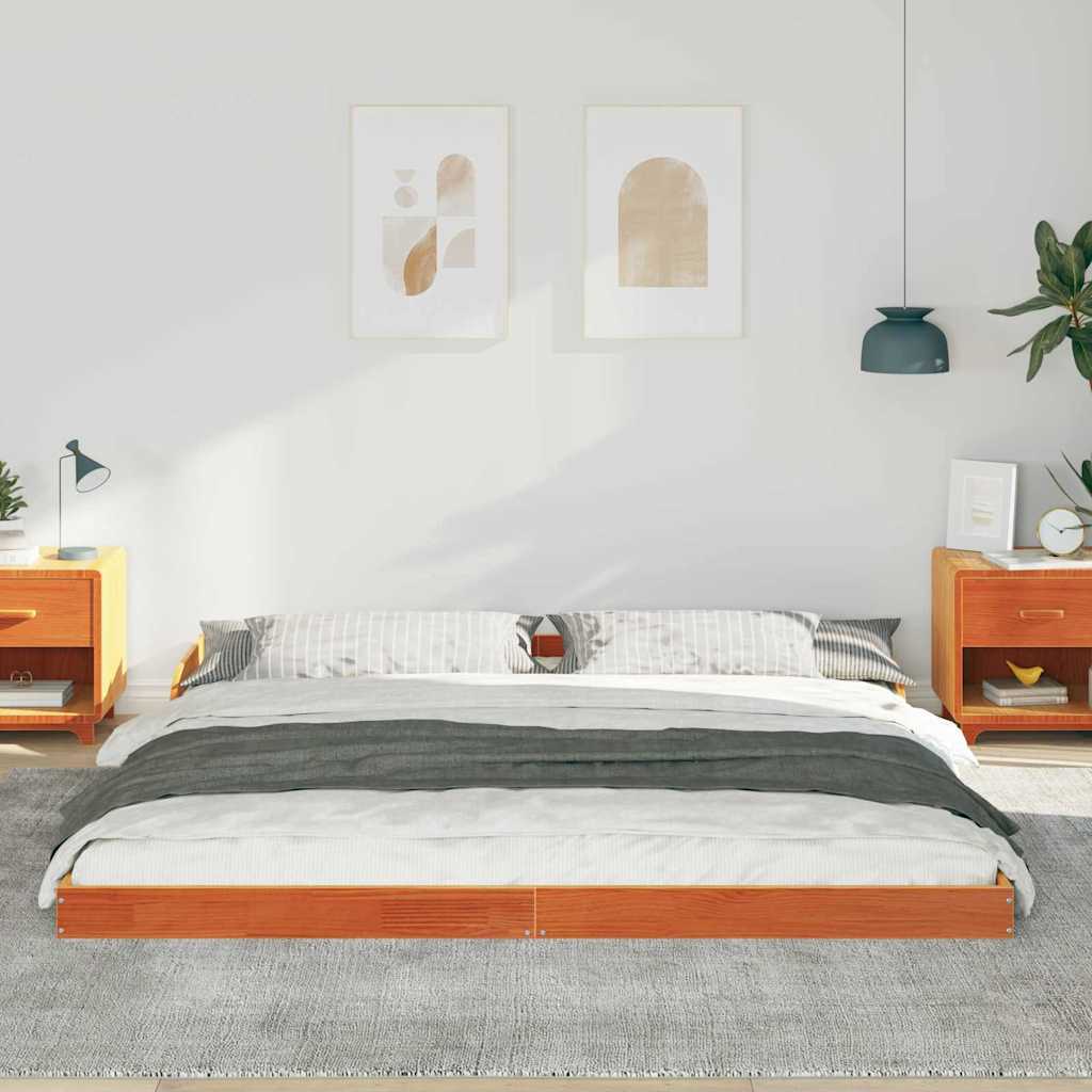 vidaXL Struttura del letto Cera marrone 200 x 200 cm