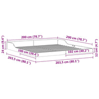 vidaXL Struttura del letto Cera marrone 200 x 200 cm