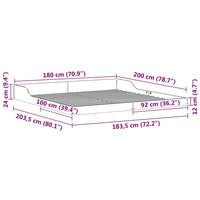 vidaXL Struttura del letto Cera marrone 180 x 200 cm