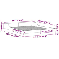 vidaXL Struttura del letto Cera marrone 160 x 200 cm
