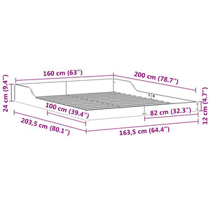 vidaXL Struttura del letto Cera marrone 160 x 200 cm