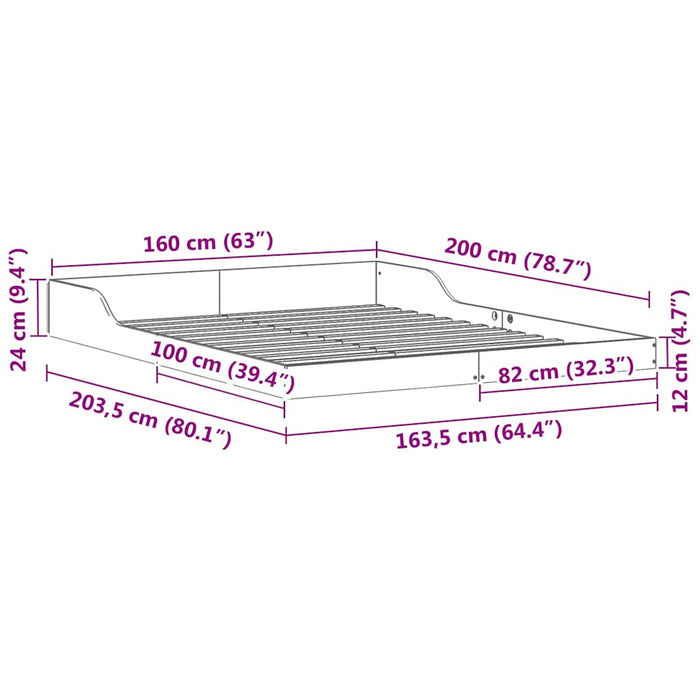 vidaXL Struttura del letto Cera marrone 160 x 200 cm