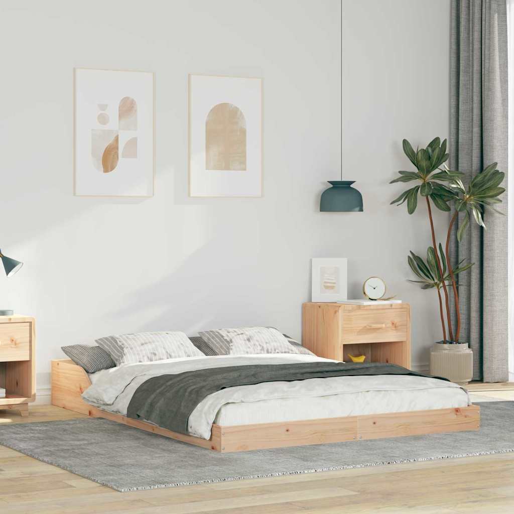 vidaXL Struttura del letto Marrone 120 x 200 cm Legno di pino massello