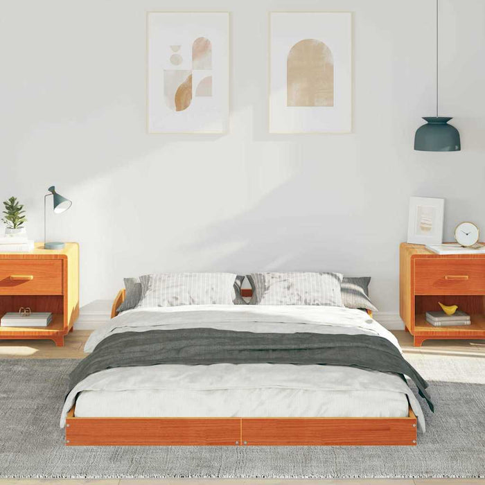 vidaXL Struttura del letto Cera marrone 120 x 200 cm