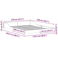 vidaXL Struttura del letto Cera marrone 120 x 200 cm