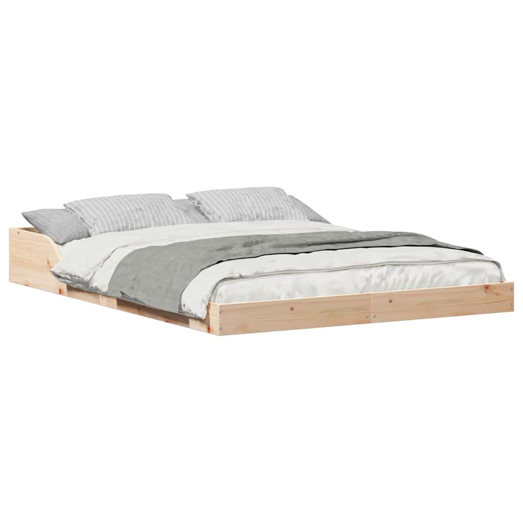 vidaXL Struttura del letto Marrone 140 x 190 cm Legno di pino massello