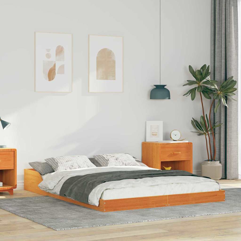 vidaXL Struttura del letto Cera marrone 140 x 190 cm