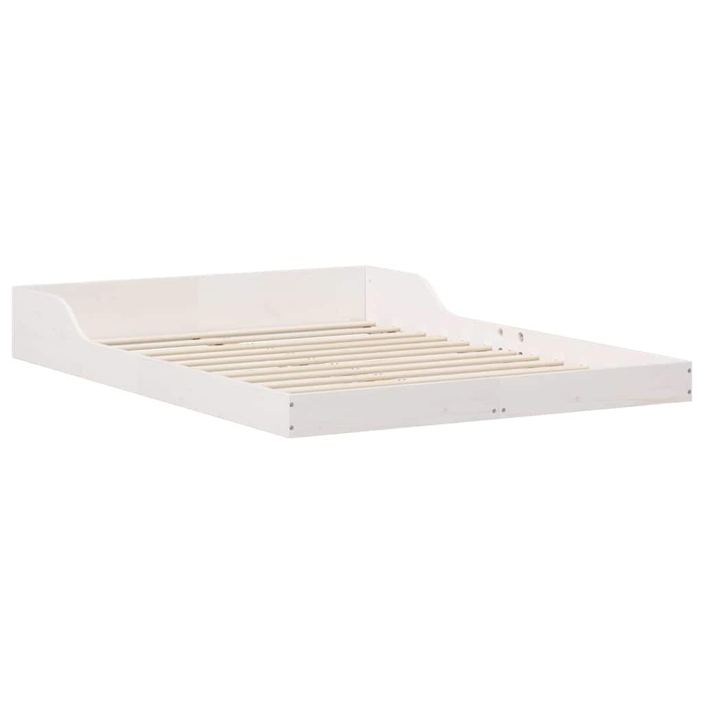 vidaXL Struttura del letto Bianco 135 x 190 cm Legno di pino massello