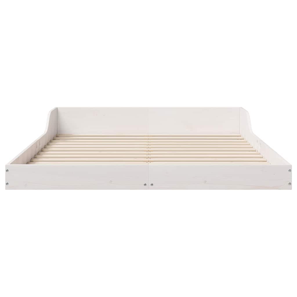 vidaXL Struttura del letto Bianco 135 x 190 cm Legno di pino massello