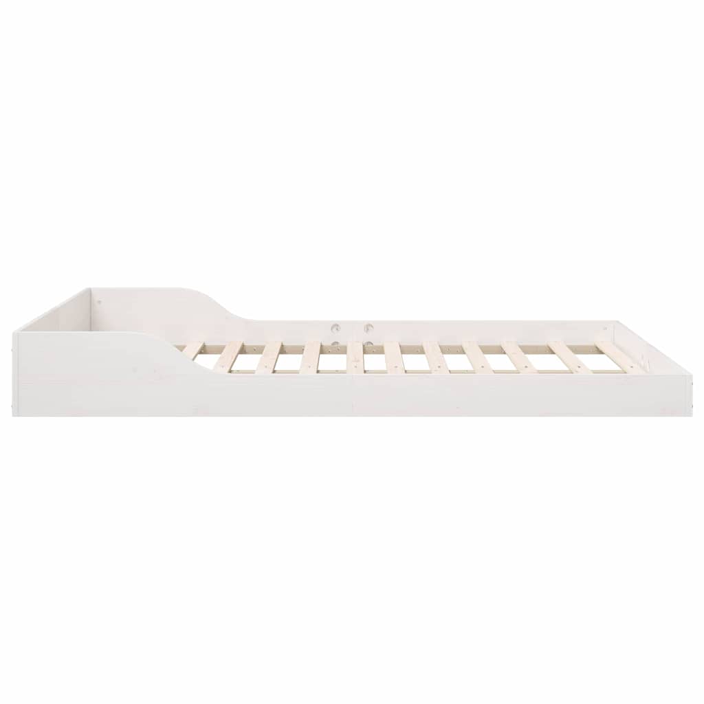 vidaXL Struttura del letto Bianco 135 x 190 cm Legno di pino massello