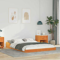 vidaXL Struttura del letto Cera marrone 135 x 190 cm