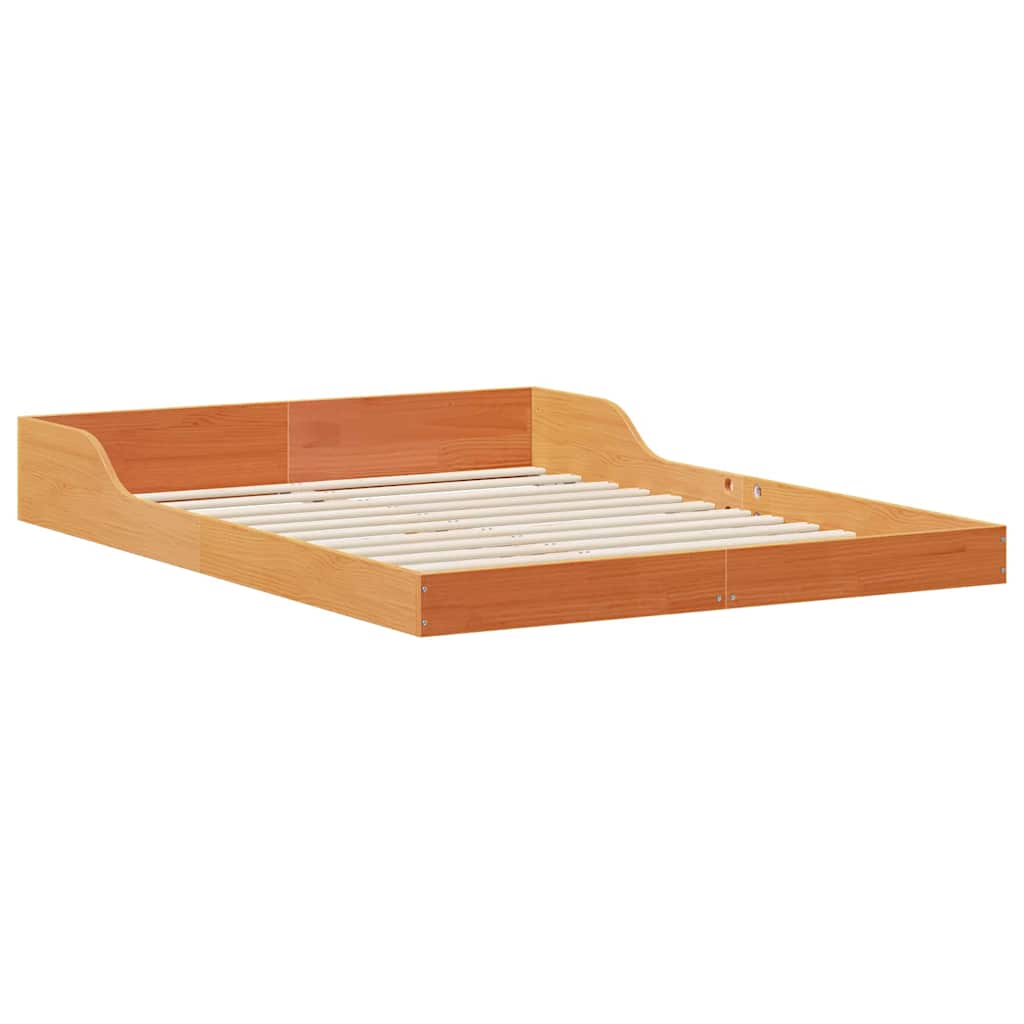 vidaXL Struttura del letto Cera marrone 135 x 190 cm