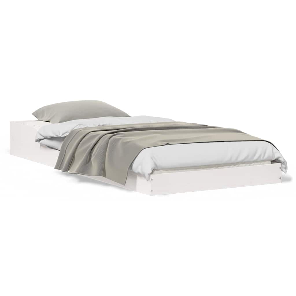 vidaXL Struttura del letto Bianco 90 x 200 cm Legno di pino massello