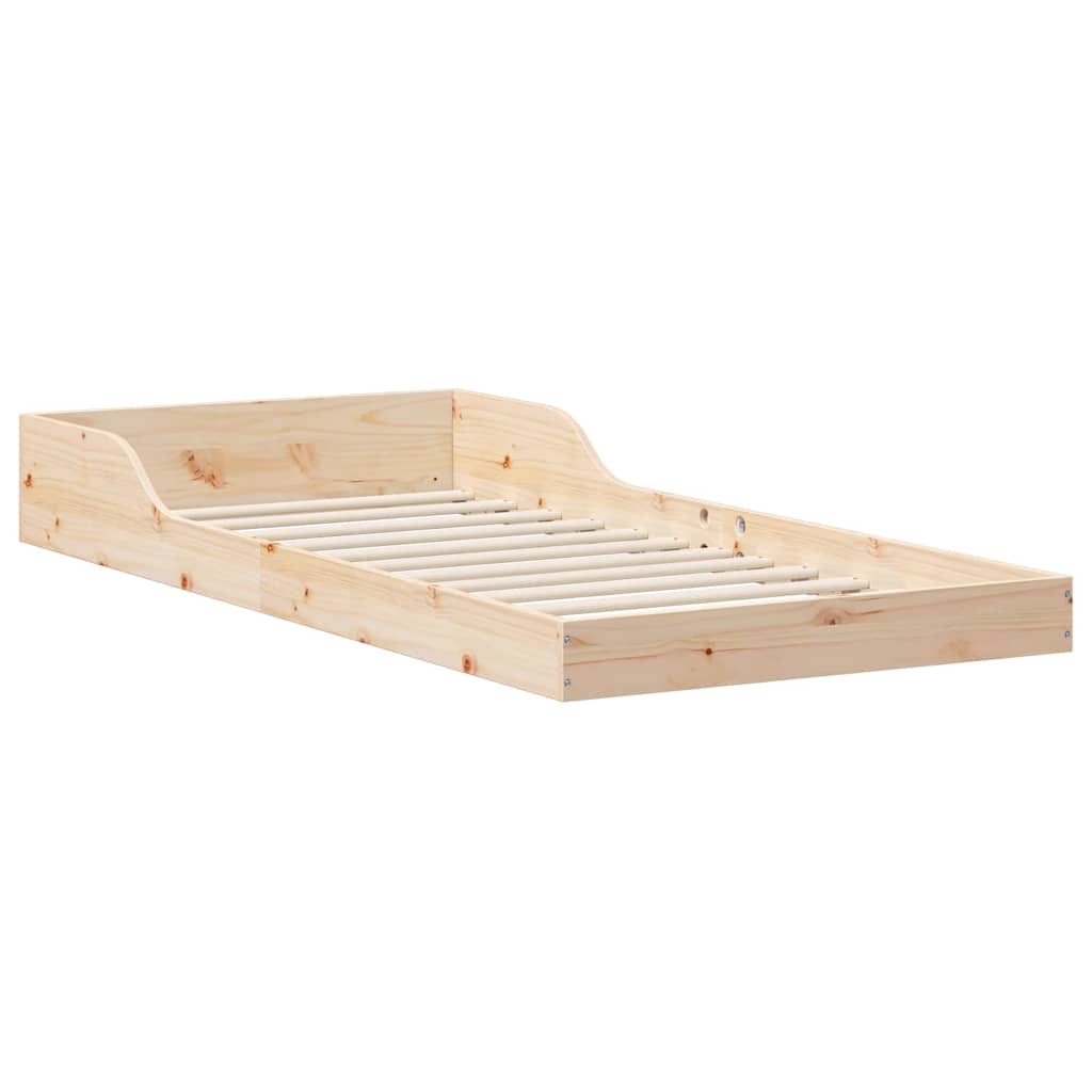 vidaXL Struttura del letto Marrone 90 x 210 cm Legno di pino massello