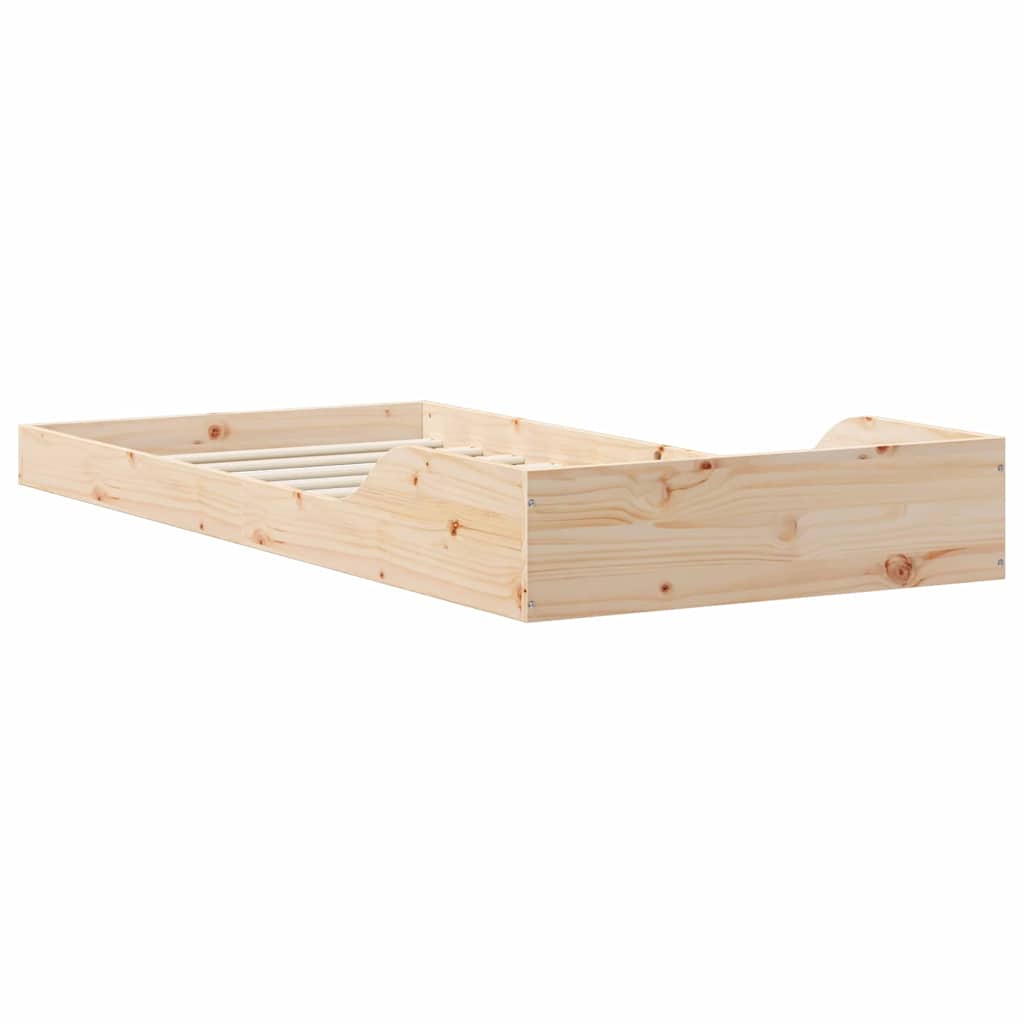 vidaXL Struttura del letto Marrone 90 x 210 cm Legno di pino massello