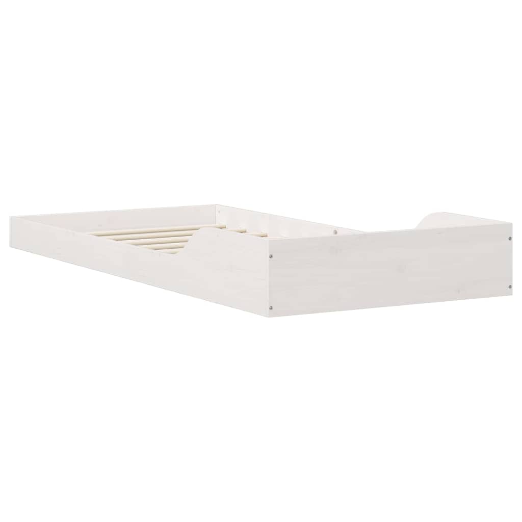 vidaXL Struttura del letto Bianco 90 x 210 cm Legno di pino massello