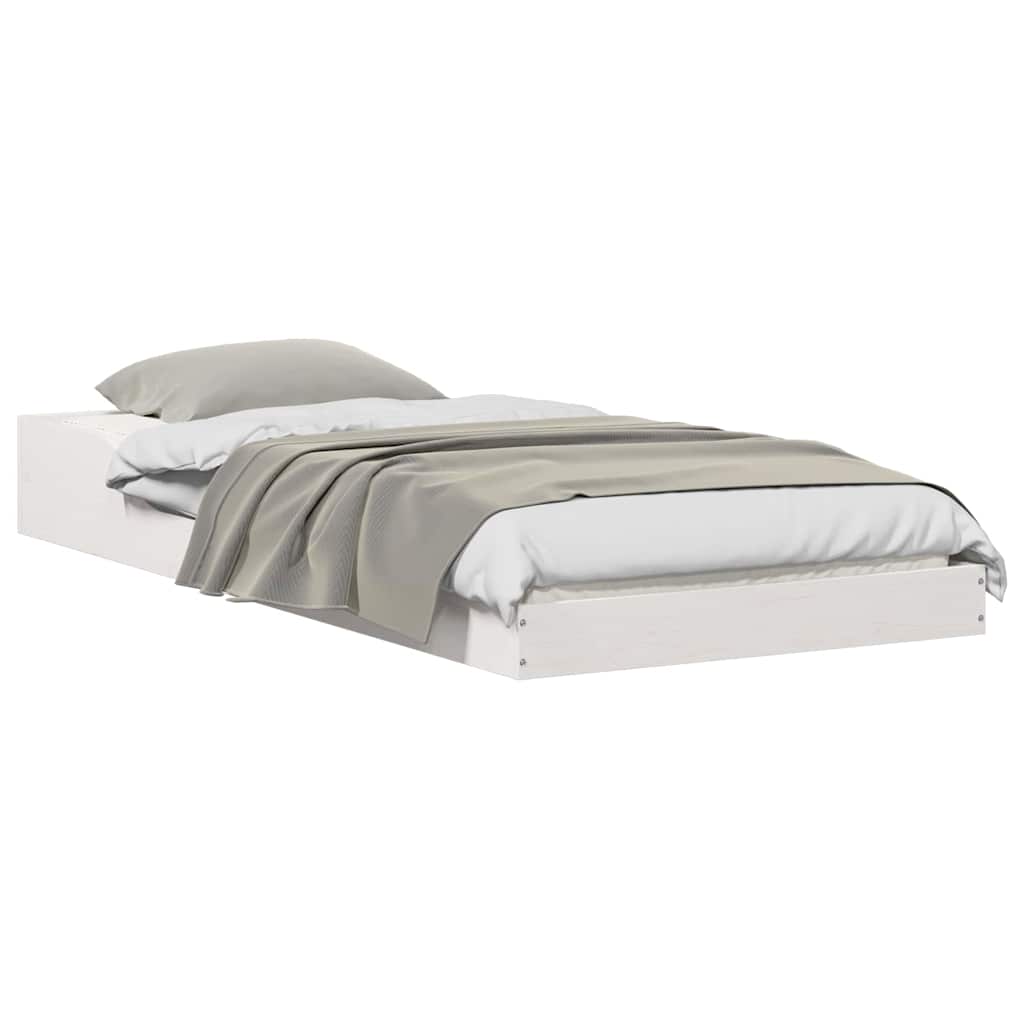 vidaXL Struttura del letto Bianco 90 x 210 cm Legno di pino massello