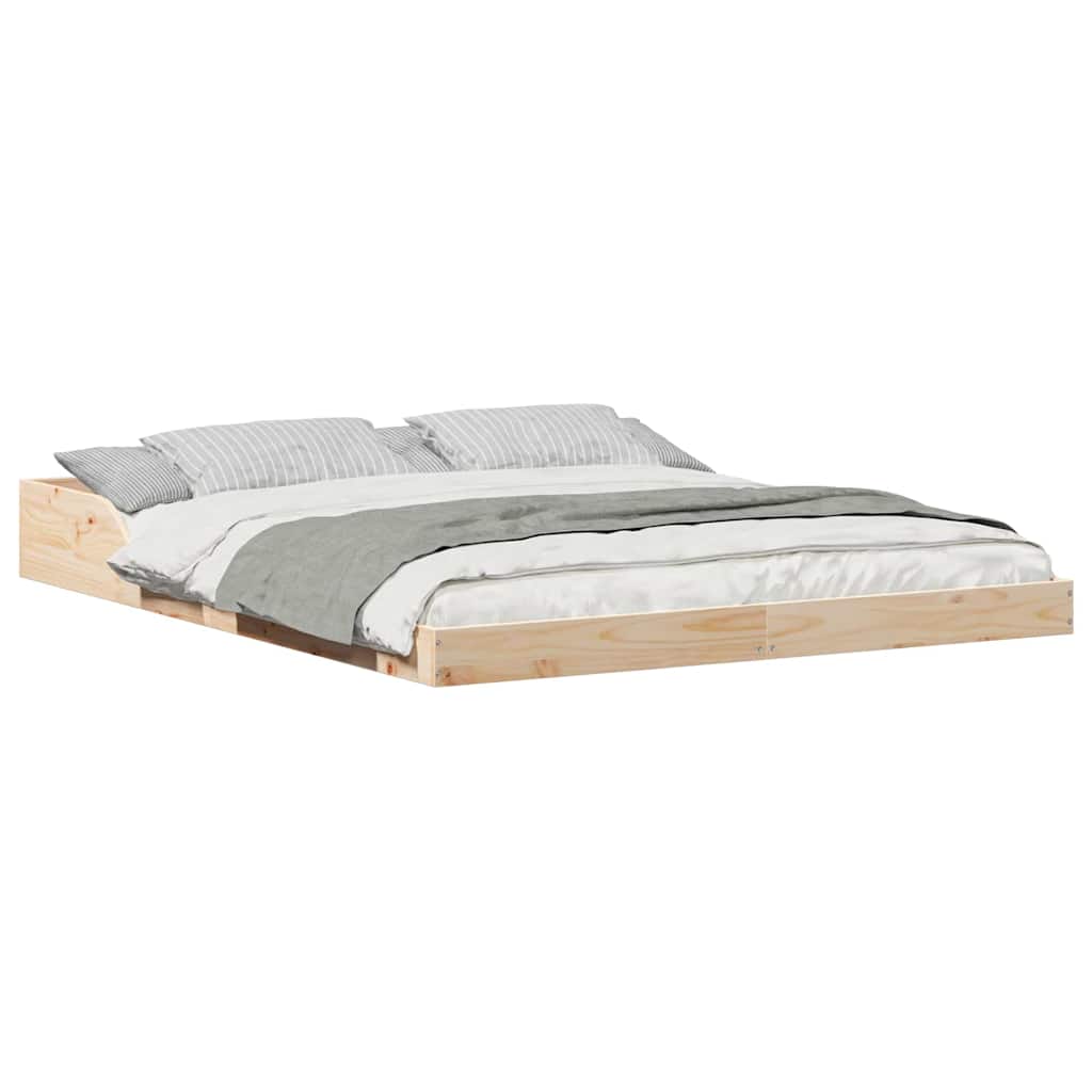 vidaXL Struttura del letto Marrone 160 x 210 cm Legno di pino massello