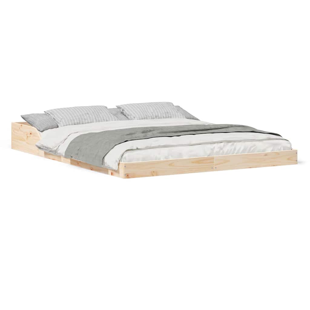 vidaXL Struttura del letto Marrone 160 x 210 cm Legno di pino massello