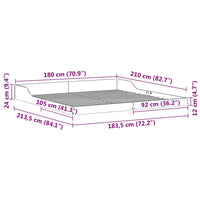 vidaXL Struttura del letto Cera marrone 180 x 210 cm