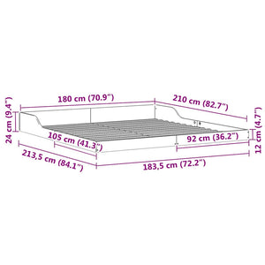 vidaXL Struttura del letto Cera marrone 180 x 210 cm