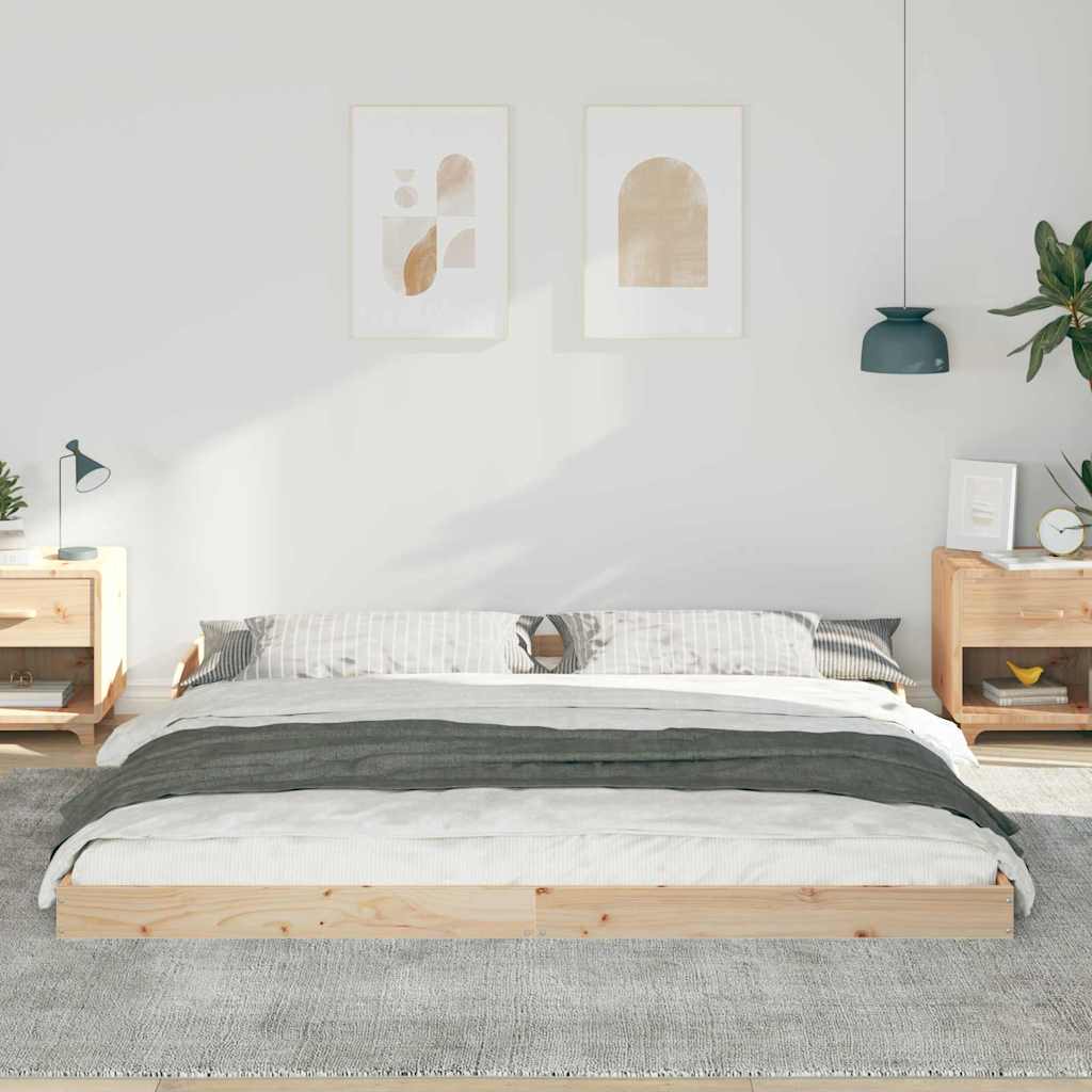 vidaXL Struttura del letto Marrone 200 x 210 cm Legno di pino massello