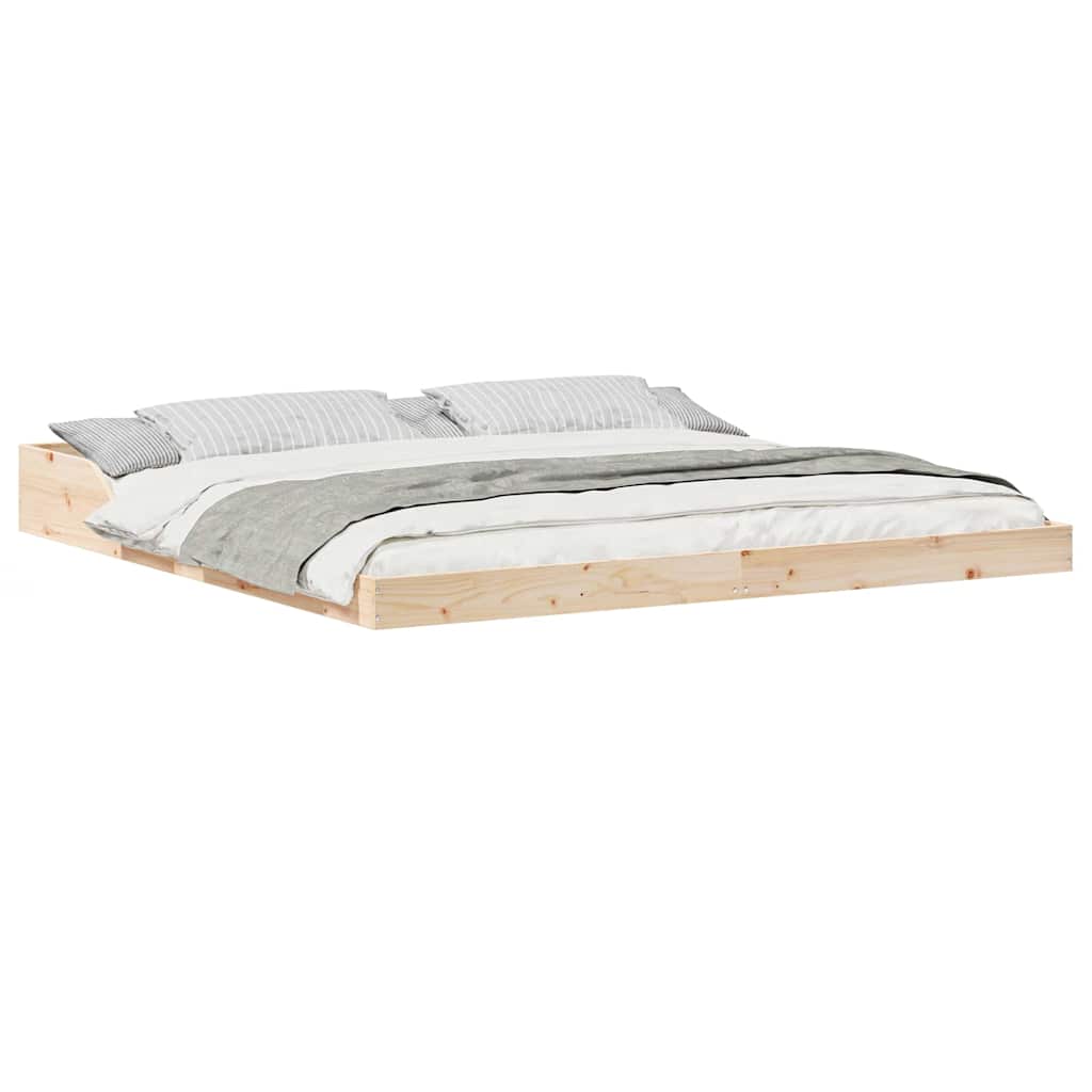 vidaXL Struttura del letto Marrone 200 x 210 cm Legno di pino massello