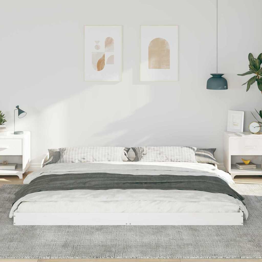 vidaXL Struttura del letto Bianco 200 x 210 cm Legno di pino massello