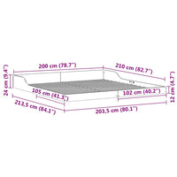 vidaXL Struttura del letto Cera marrone 200 x 210 cm