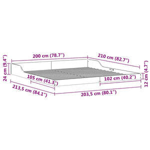 vidaXL Struttura del letto Cera marrone 200 x 210 cm
