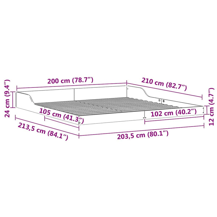 vidaXL Struttura del letto Cera marrone 200 x 210 cm