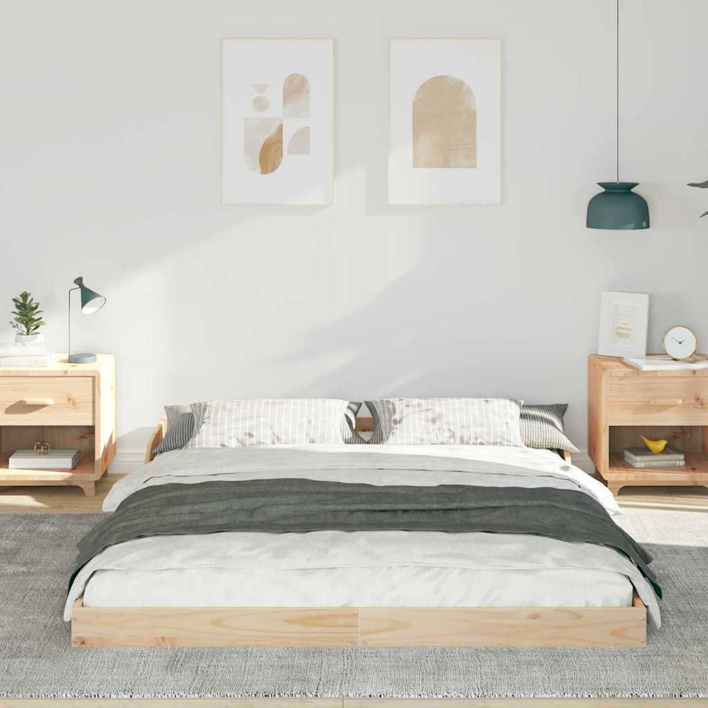 vidaXL Struttura del letto Marrone 140 x 220 cm Legno di pino massello
