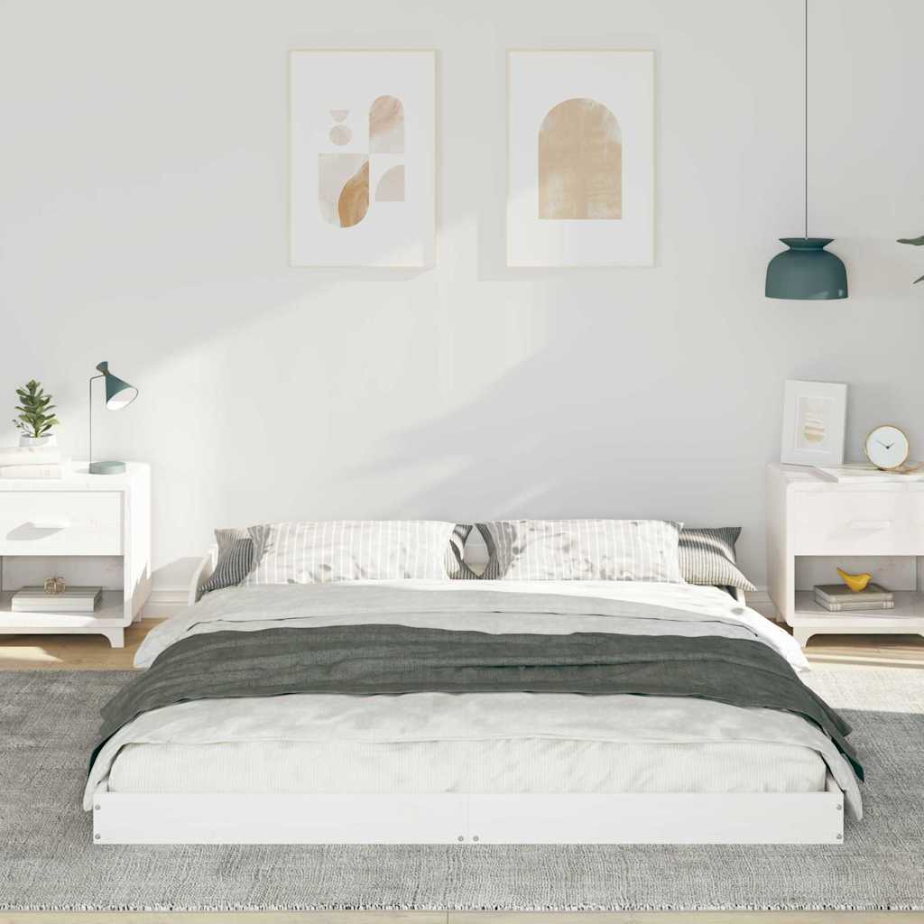 vidaXL Struttura del letto Bianco 140 x 220 cm Legno di pino massello