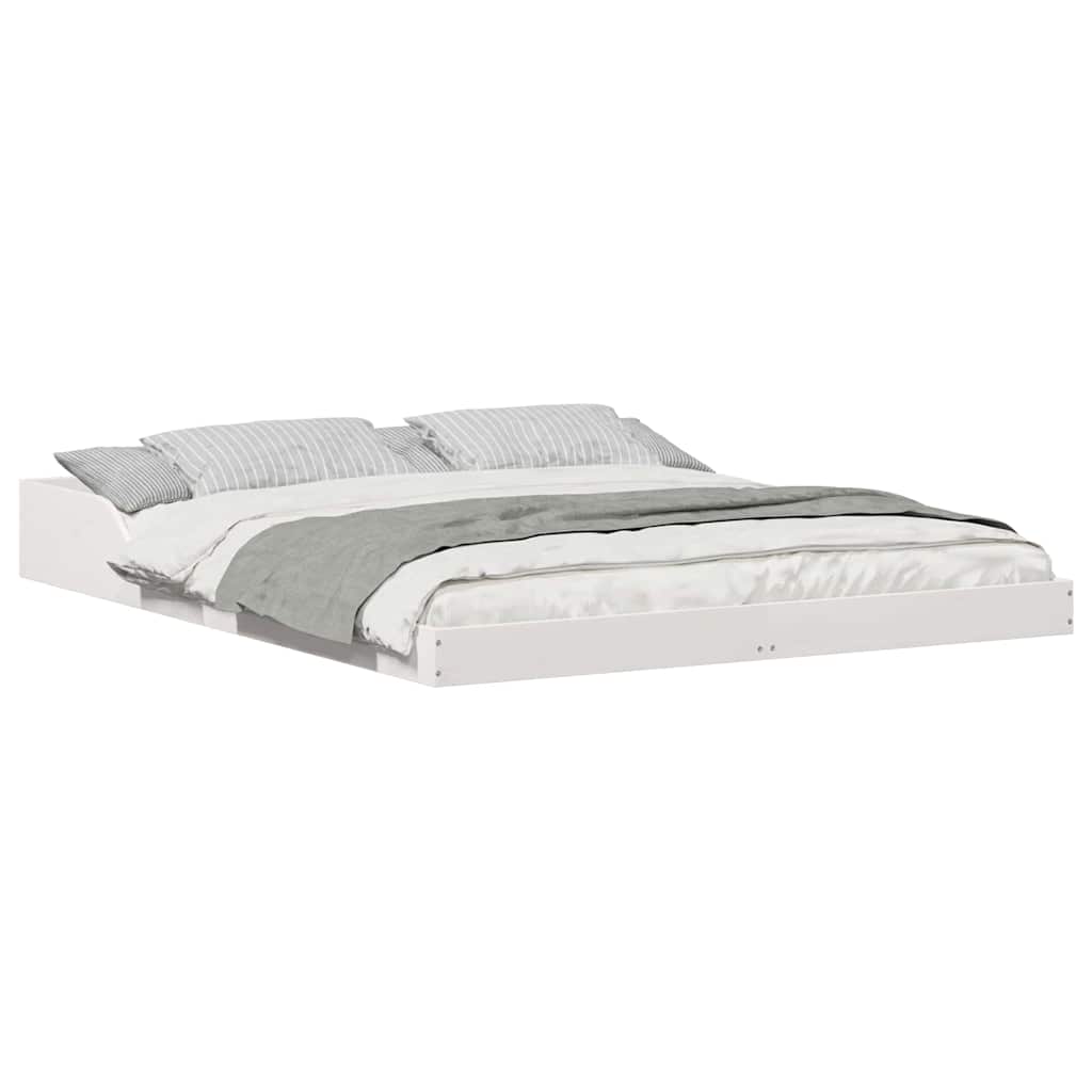 vidaXL Struttura del letto Bianco 140 x 220 cm Legno di pino massello