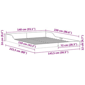 vidaXL Struttura del letto Cera marrone 140 x 220 cm