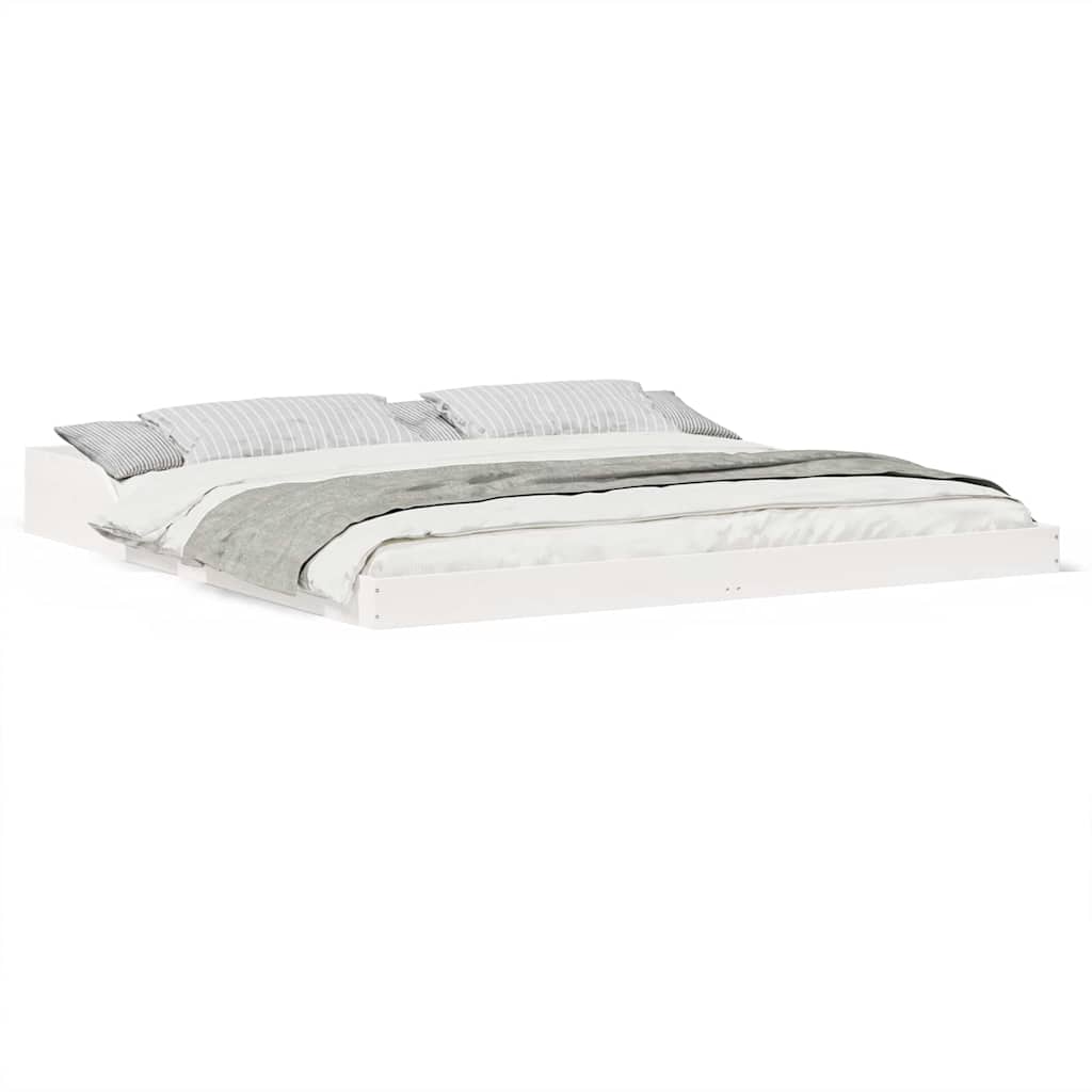 vidaXL Struttura del letto Bianco 180 x 220 cm Legno di pino massello