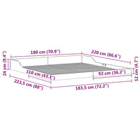 vidaXL Struttura del letto Cera marrone 180 x 220 cm
